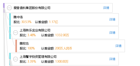 股权结构图 魏 魏中浩 他有25家公司,分布如下 上海(共20家 上海佳友