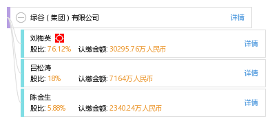 股权结构图 刘 刘梅英 他有23家公司,分布如下 上海(共18家 绿谷